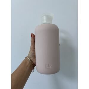 Mybkr BKR Glass Water Bottle With Light Pink Silicone Sleeve 32 Oz 1 Liter